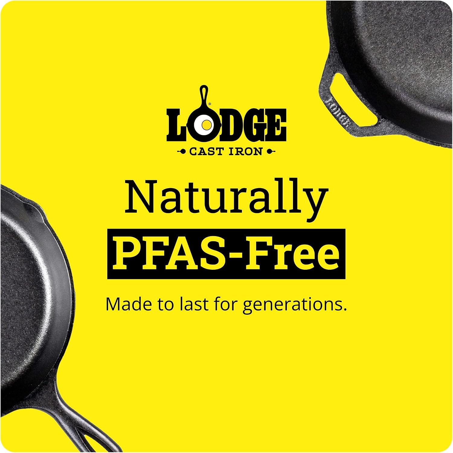Lodge Pre-Seasoned Cast Iron Skillet with Silicone Handle Holder, 12 Inches | Non-Toxic & Naturally Non-Stick Frying Pan with Silicone Hot Handle Holder, Pan is Safe for Oven & Stovetop Use - Image 10