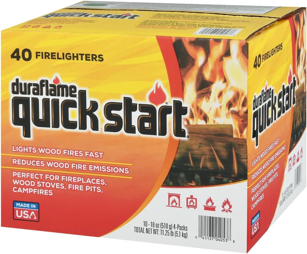 Duraflame Quick Start Firelighters – 40 Count Case | Instant, Clean & Reliable Fire Starting for Fireplaces, Grills, Fire Pits & Camping Adventures - Image 3