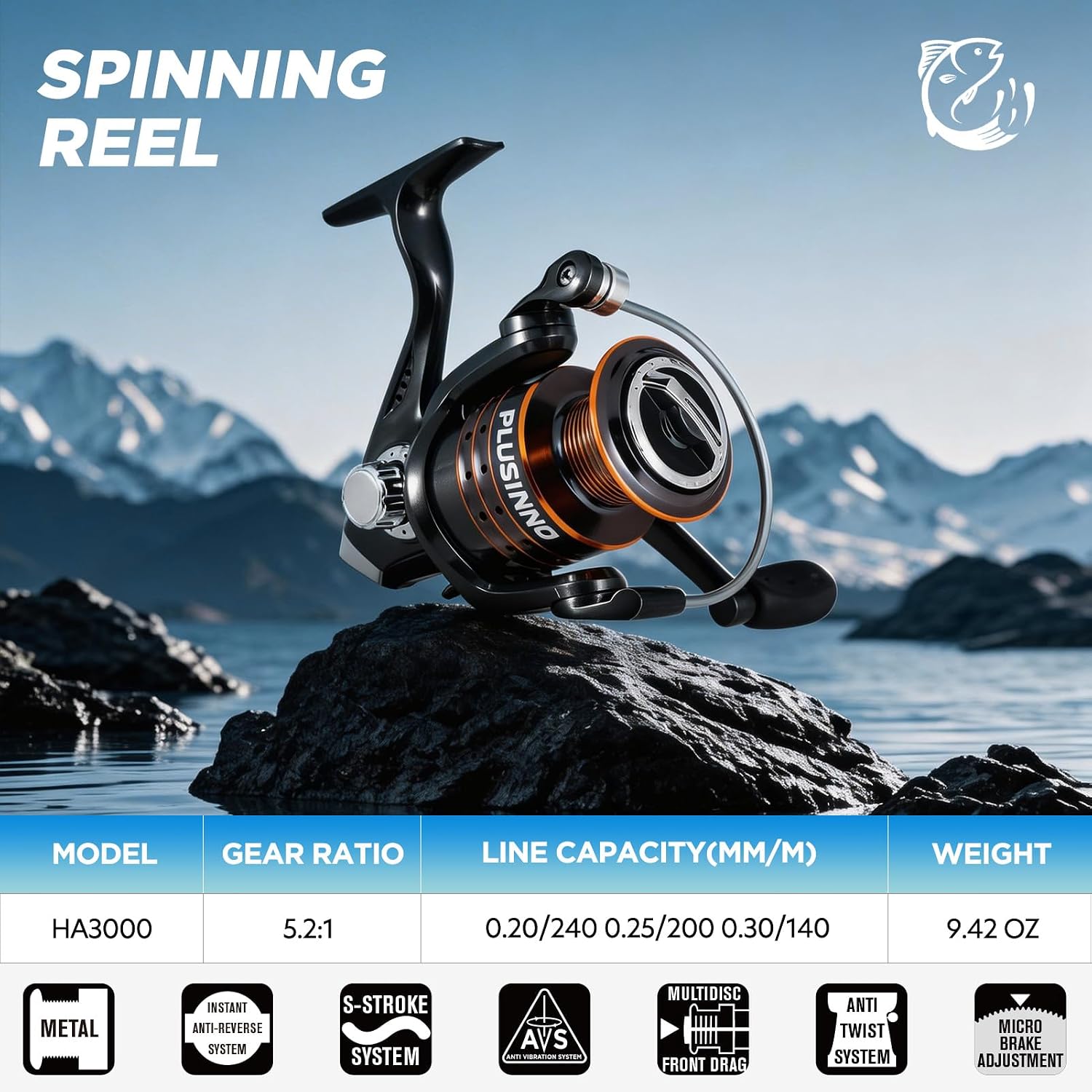 PLUSINNO Fishing Rod and Reel Combo Pole Gear Kit Telescopic Beginner | Portable All-in-One Fishing Equipment, with Freshwater Bass Trout Lures Kit, with Carrying Case, Gifts for Men - Image 3